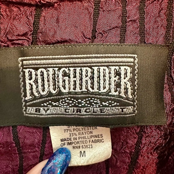 Vintage Y2K Roughrider Wine Red Jacket Medium (missing one button) - Picture 2 of 7